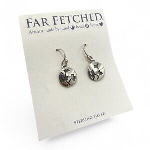 Far Fetched Ginko Flower Cutout Dangle Earrings 925 Sterling Silver Artisan